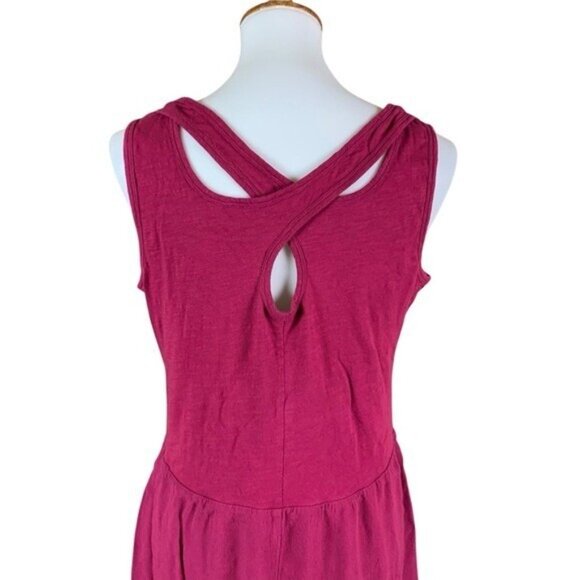 Soft Surroundings Raspberry Pink Sleeveless Mini Dress Keyhole Back Boho Medium - Picture 5 of 6